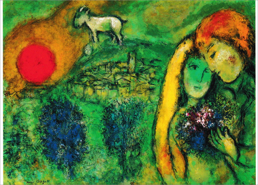 Kunstkarte Marc Chagall "Die Liebenden von Vence"