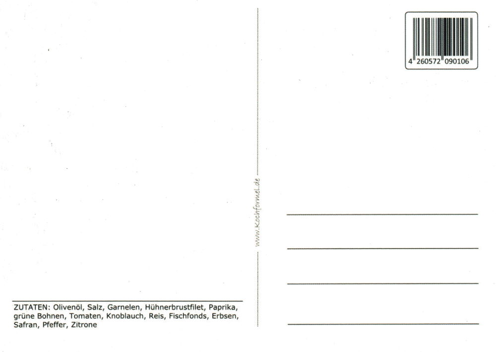Rezept-Postkarte "Spanische Rezepte: Paella"