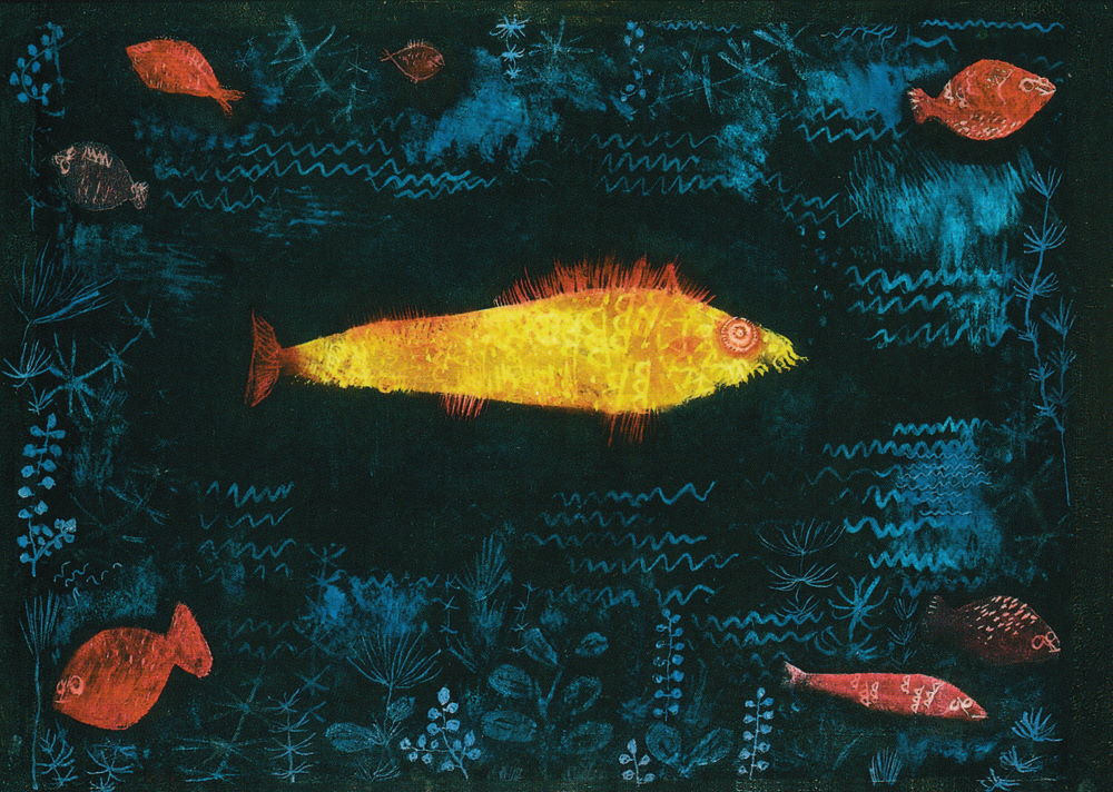 Kunstkarte Paul Klee "Der Goldfisch"