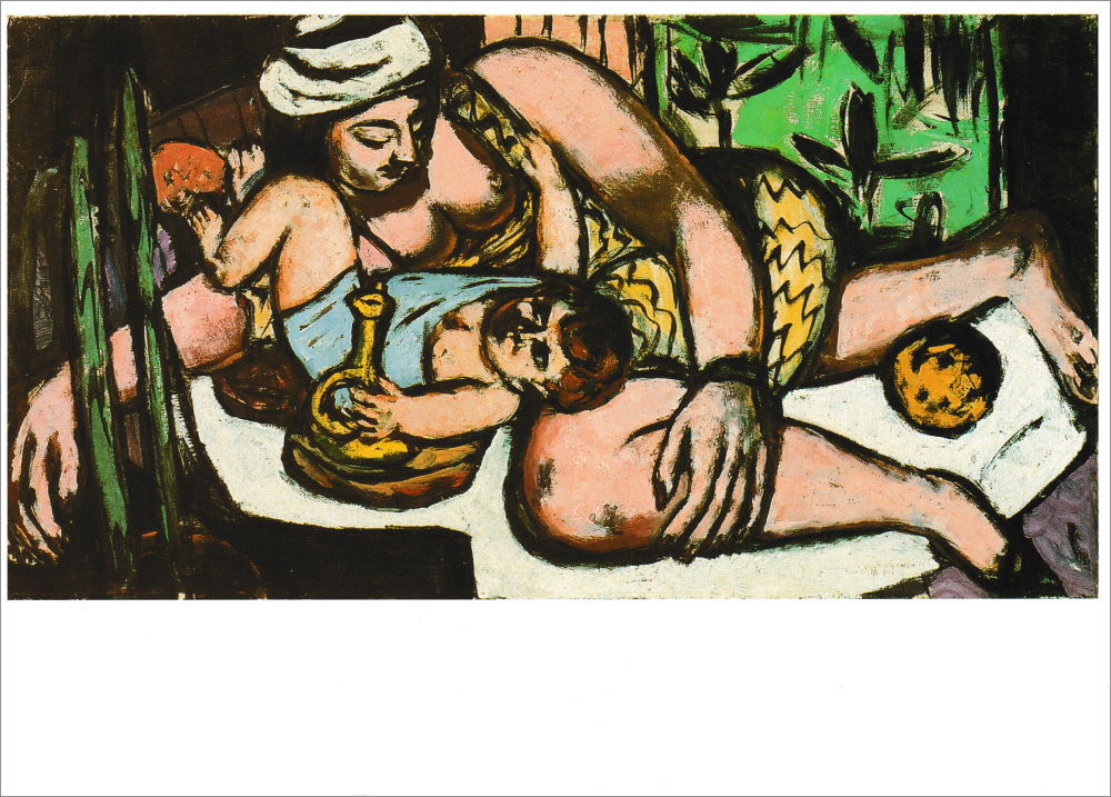 Kunstkarte Max Beckmann "Mutter mit spielendem Kind"