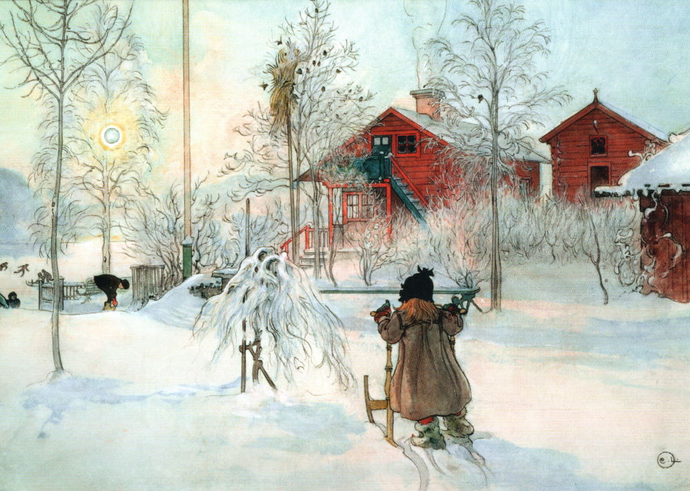 Kunstkarte Carl Larsson "Das Bauernhaus und das Waschhaus" Kunstkarte Carl Larsson "Das Bauernhaus und das Waschhaus"