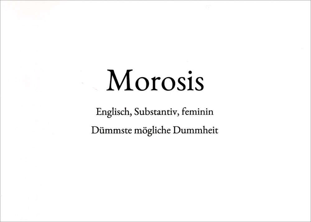 Wortschatz-Postkarte "Morosis" Wortschatz-Postkarte "Morosis"