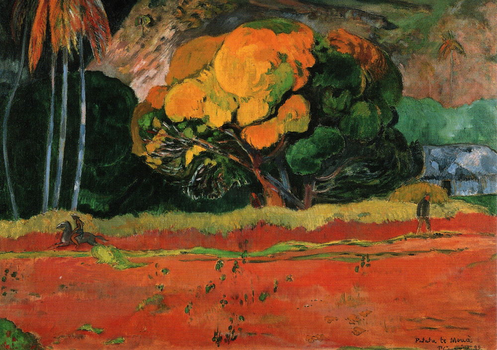 Kunstkarte Paul Gauguin "Der große Baum an der Bergsohle"