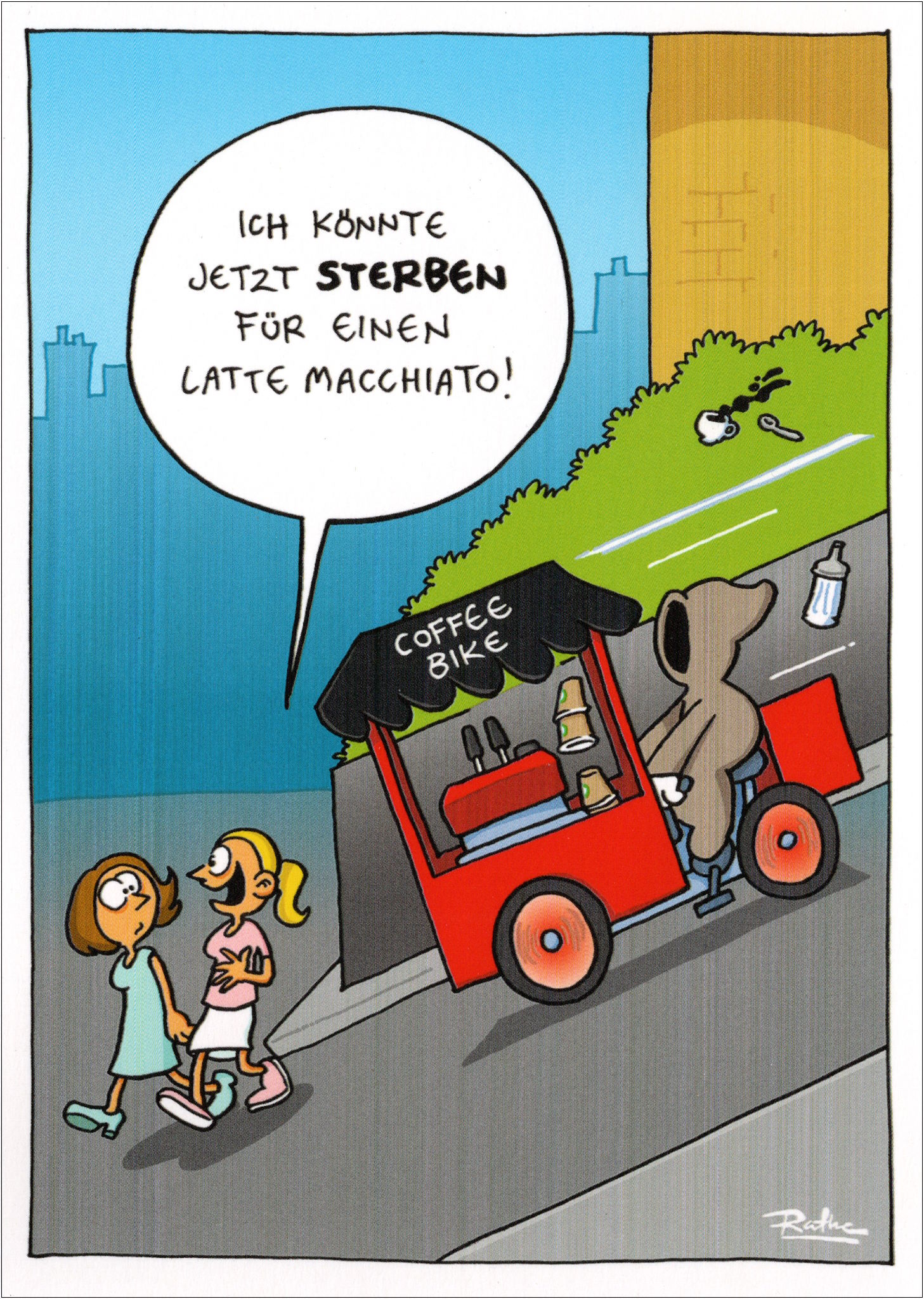 Postkarte Ralph Ruthe "Ich könnte jetzt sterben ..." Postkarte Ralph Ruthe "Ich könnte jetzt sterben ..."