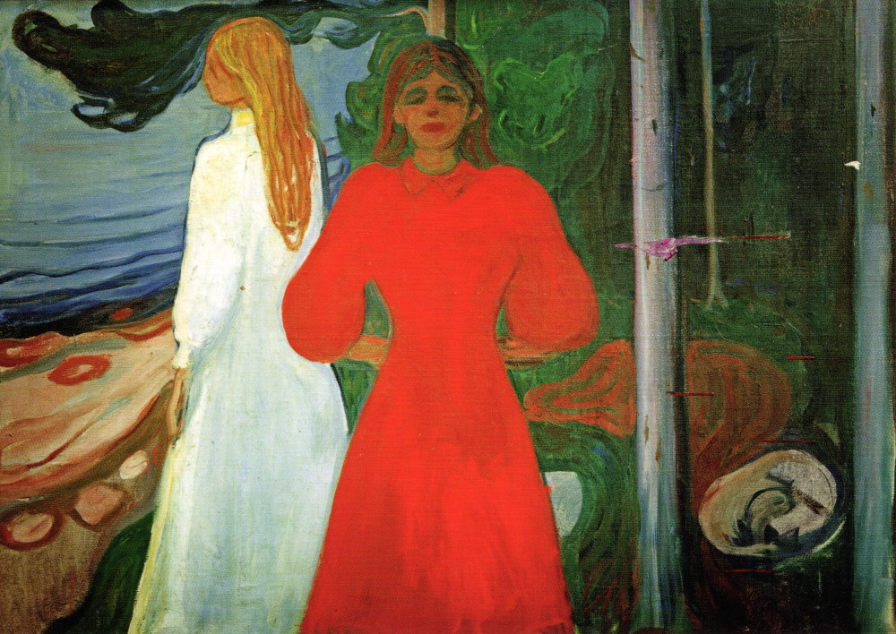 Kunstkarte Edvard Munch "Rot und Weiß"