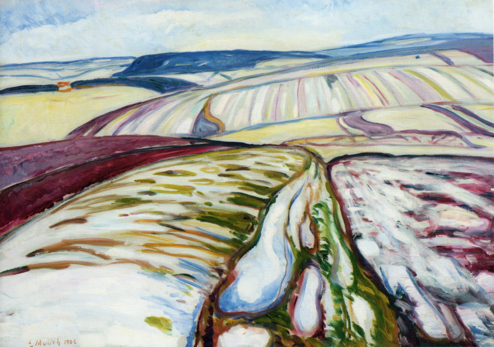Kunstkarte Edvard Munch "Schneeschmelze bei Elgersburg"