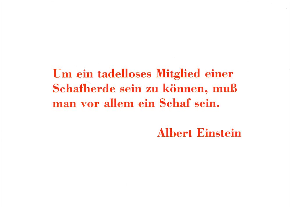 Postkarte "Um ein tadelloses Mitglied einer Schafherde ..."