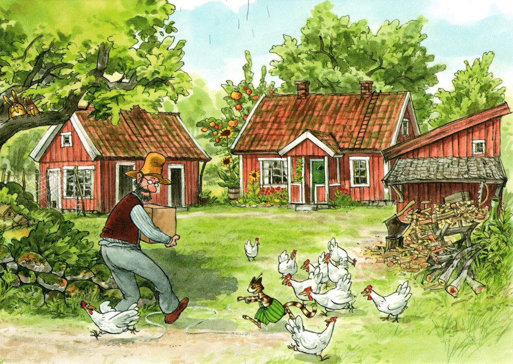 Postkarte "Pettersson und Findus: Pettersson im Garten" Postkarte "Pettersson und Findus: Pettersson im Garten"