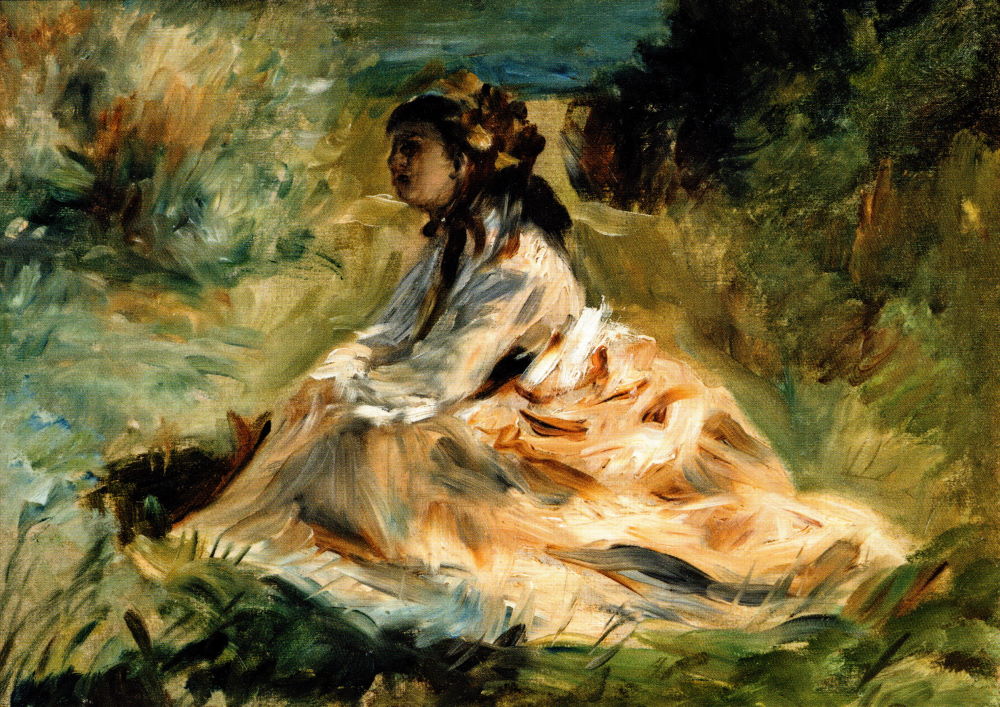 Kunstkarte Pierre Auguste Renoir "Frau auf einer Wiese. Lise Tréhot" Kunstkarte Pierre Auguste Renoir "Frau auf einer Wiese. Lise Tréhot"