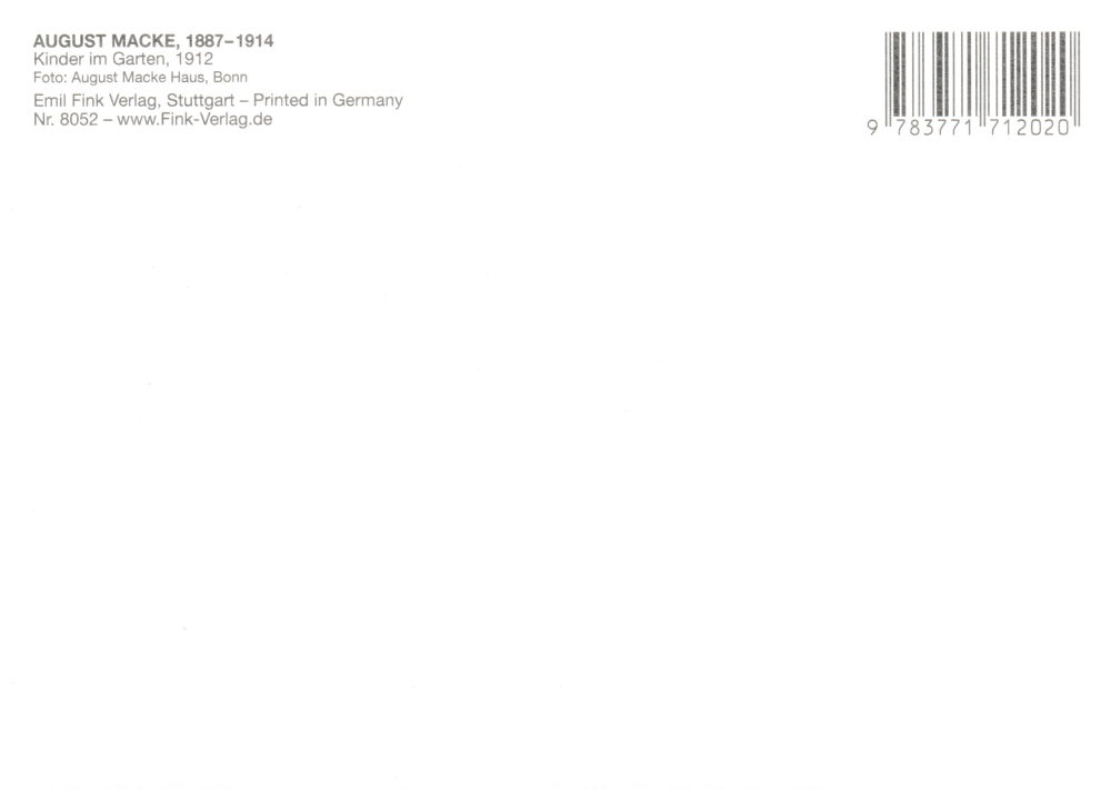 Kunstkarte August Macke "Kinder im Garten" (Rückseite)