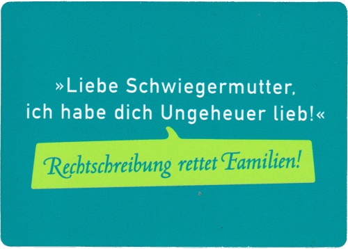 Kühlschrankmagnet "'Liebe Schwiegermutter, ich habe dich Ungeheuer lieb!' - ..." Kühlschrankmagnet "'Liebe Schwiegermutter, ich habe dich Ungeheuer lieb!' - ..."
