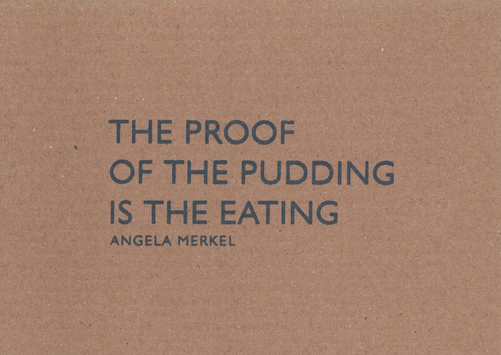 Pappcard-Postkarte "The proof of the pudding is the eating."