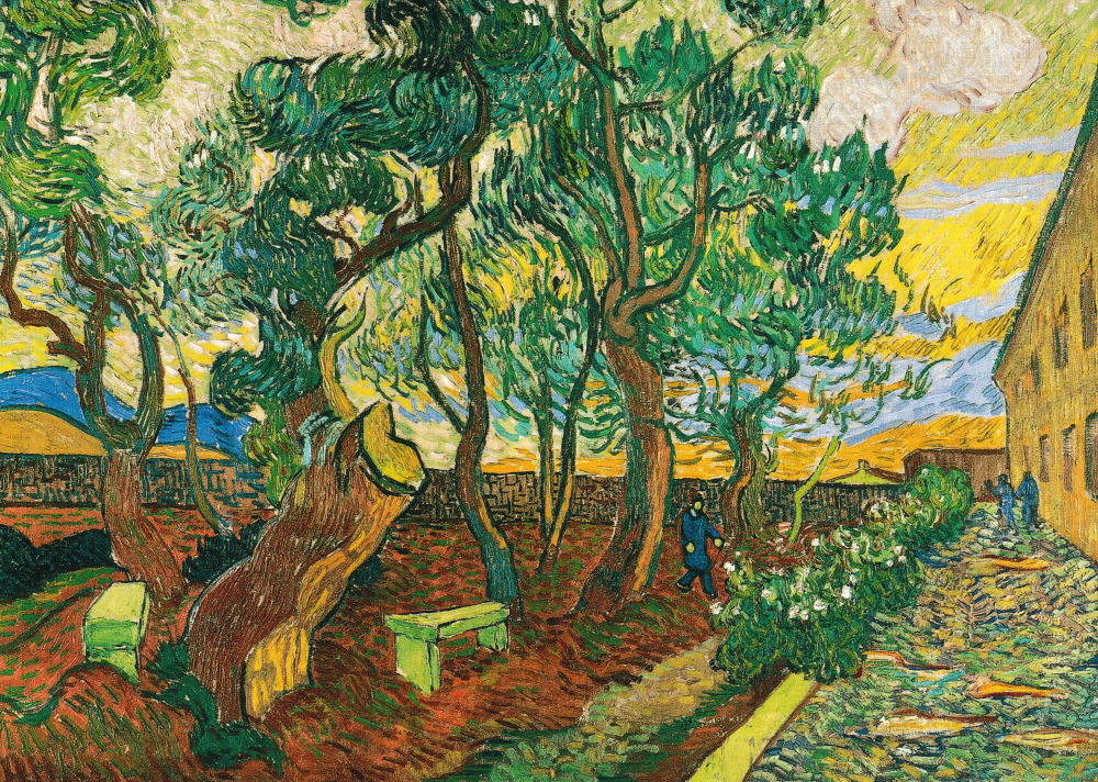 Kunstkarte Vincent van Gogh "Der Garten des Hospitals von Saint-Rémy"