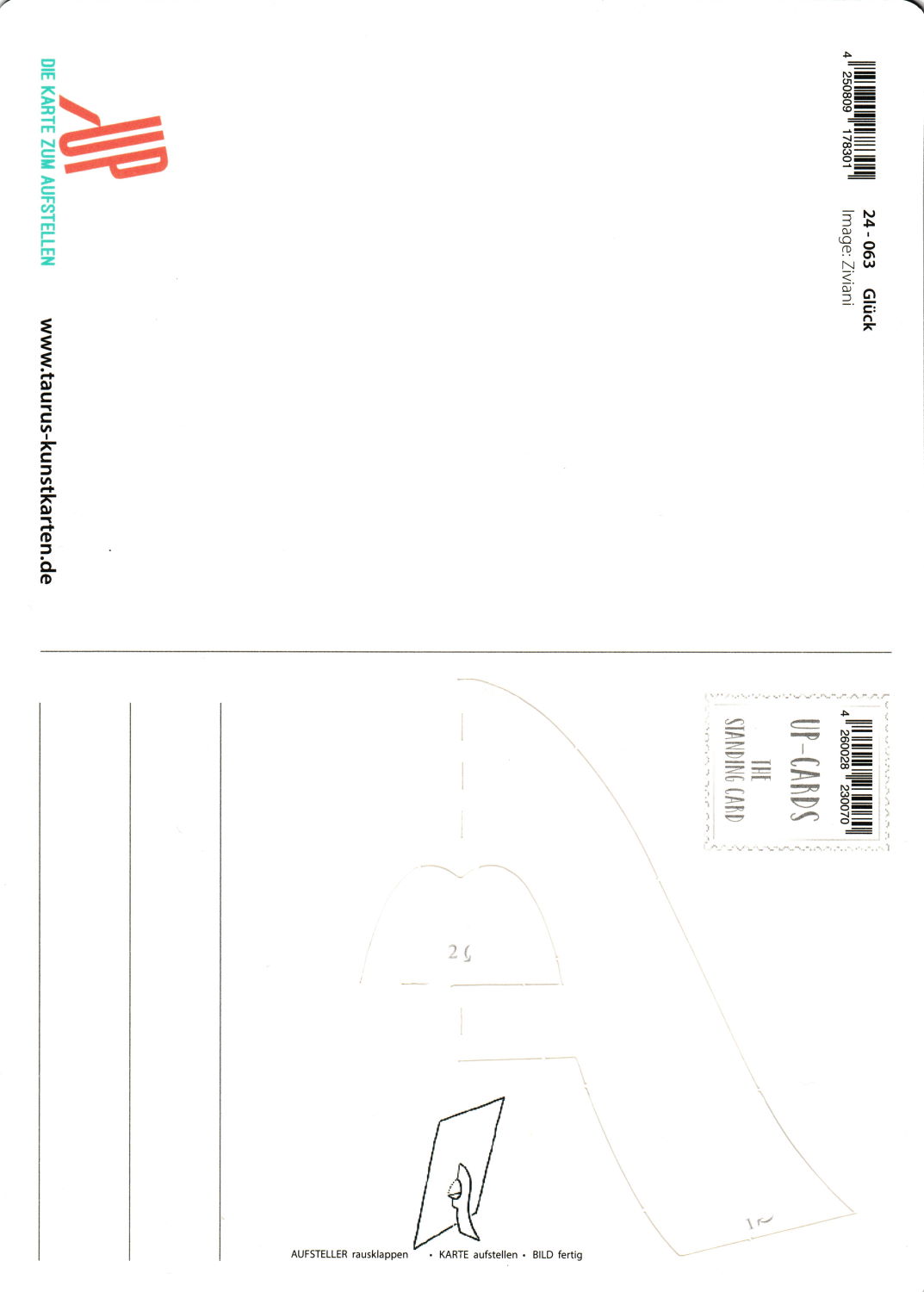 Up-Card - Die Karte zum Aufstellen "Glück ist kostenlos ..." (Rückseite)