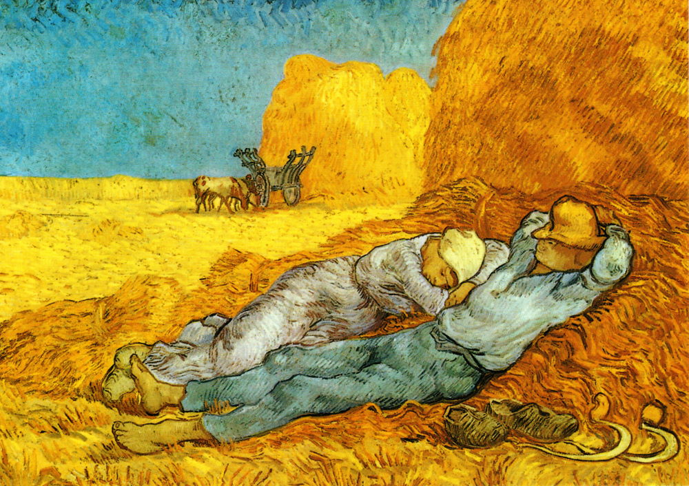 Kunstkarte Vincent van Gogh "Die Mittagsruhe, Ausschnitt"