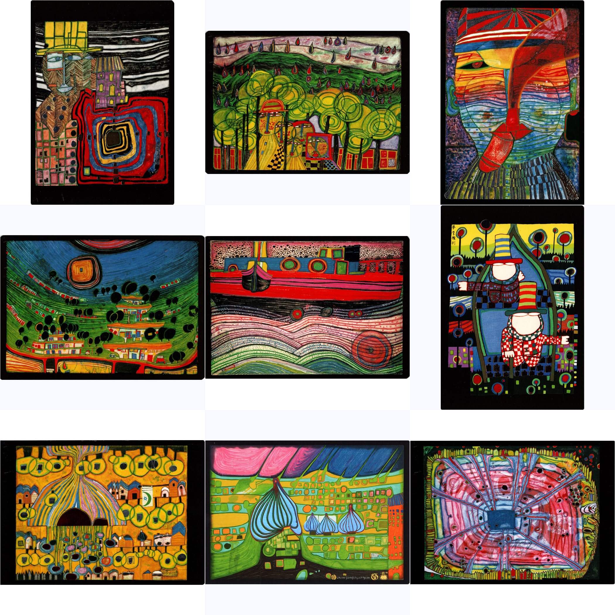 Kunstkarten-Set Friedensreich Hundertwasser IV