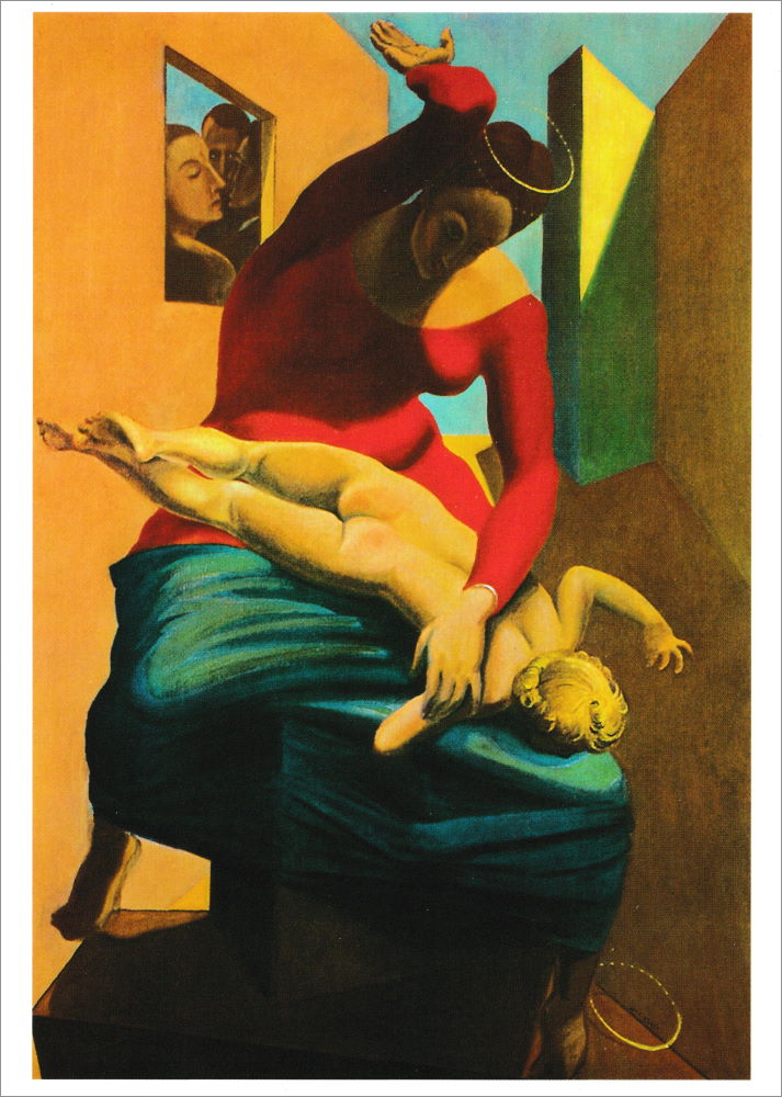 Kunstkarte Max Ernst "Die Jungfrau haut das Jesuskind vor drei Zeugen:" Kunstkarte Max Ernst "Die Jungfrau haut das Jesuskind vor drei Zeugen"