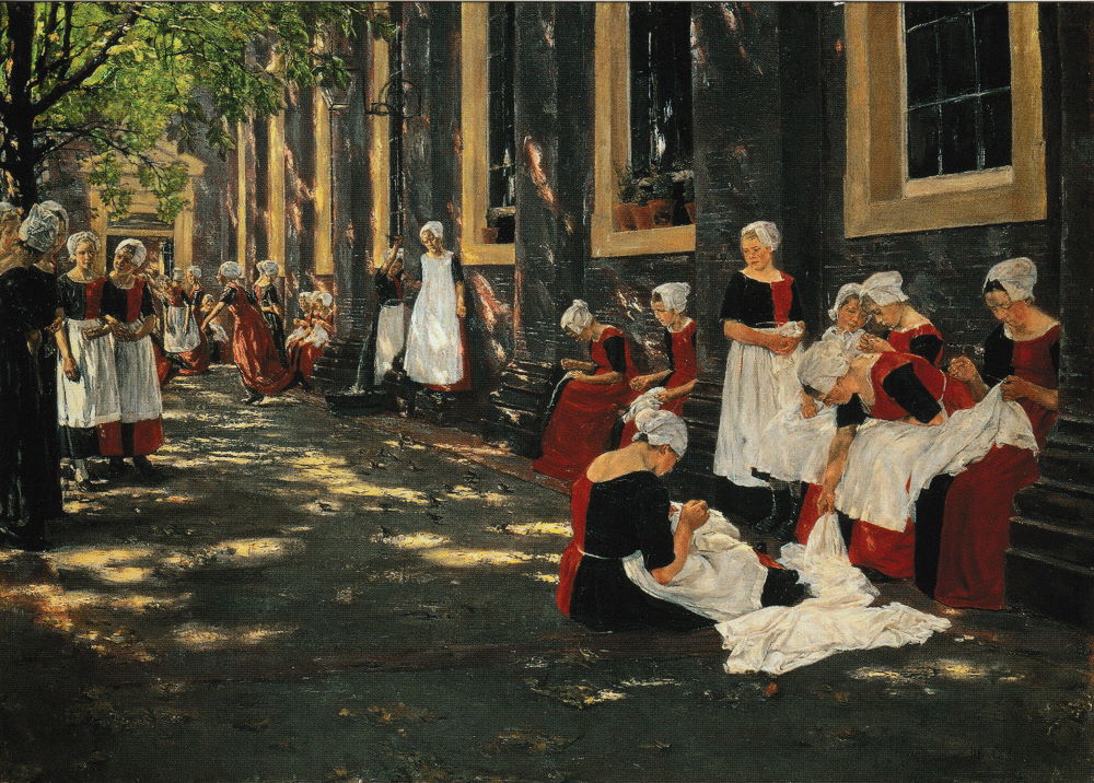 Kunstkarte Max Liebermann "Der Hof des Waisenhauses in Amsterdam" Kunstkarte Max Liebermann "Der Hof des Waisenhauses in Amsterdam"