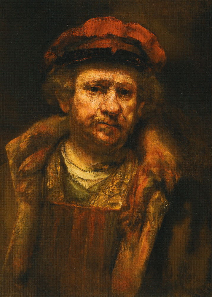 Kunstkarte Rembrandt "Selbstbildnis mit roter Mütze" Kunstkarte Rembrandt "Selbstbildnis mit roter Mütze"