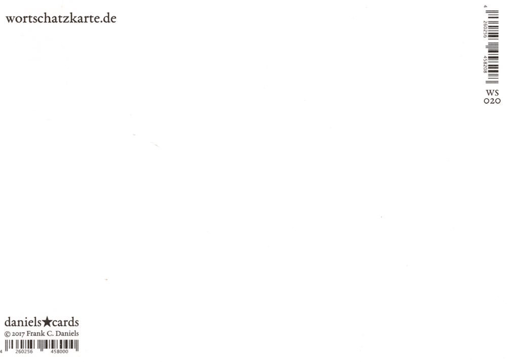 Wortschatz-Postkarte "Aftselakhis" (Rückseite)
