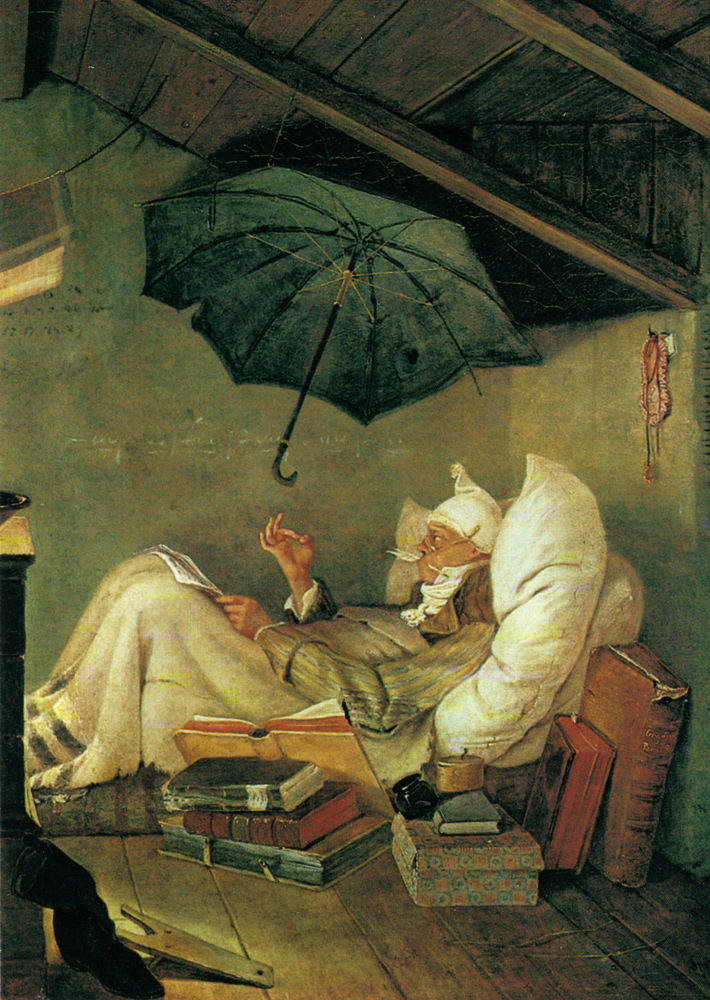 Kunstkarte Carl Spitzweg "Der arme Poet (Ausschnitt)" Kunstkarte Carl Spitzweg "Der arme Poet (Ausschnitt)"