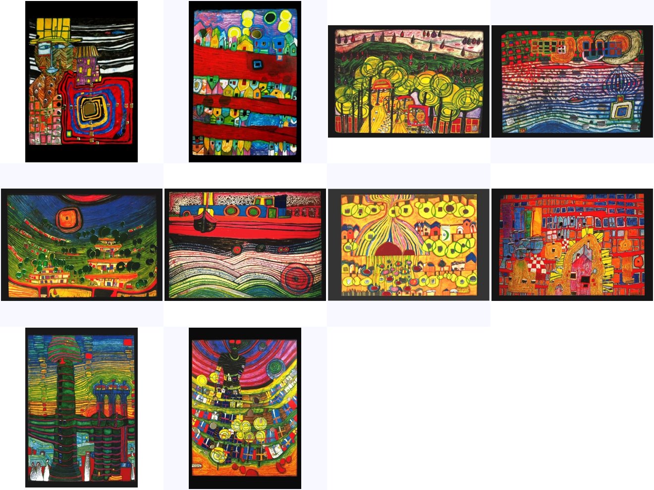 Kunstkarten-Set Friedensreich Hundertwasser IV