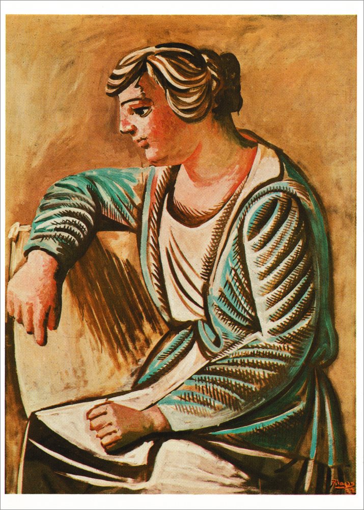 Kunstkarte Pablo Picasso "Frau im grünen Morgenrock" Kunstkarte Pablo Picasso "Frau im grünen Morgenrock"