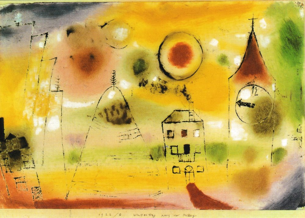 Kunstkarte Paul Klee "Wintertag kurz vor Mittag"