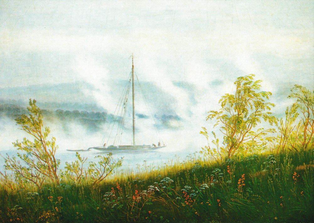 Kunstkarte Caspar David Friedrich "Elbschiff im Frühnebel"