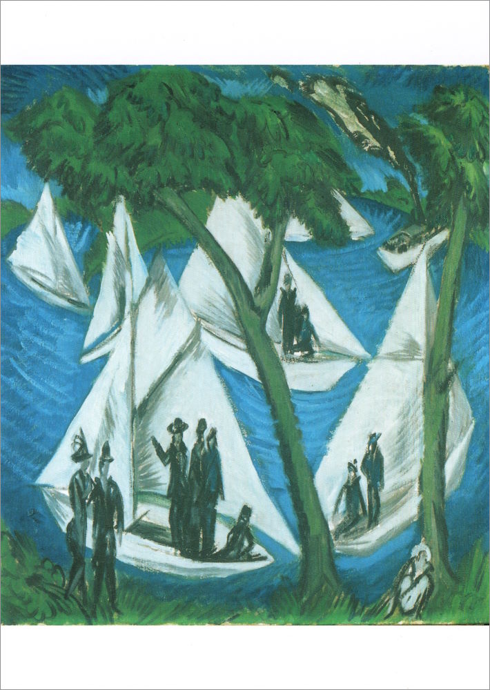 Kunstkarte Ernst Ludwig Kirchner "Segelboote bei Grünau"