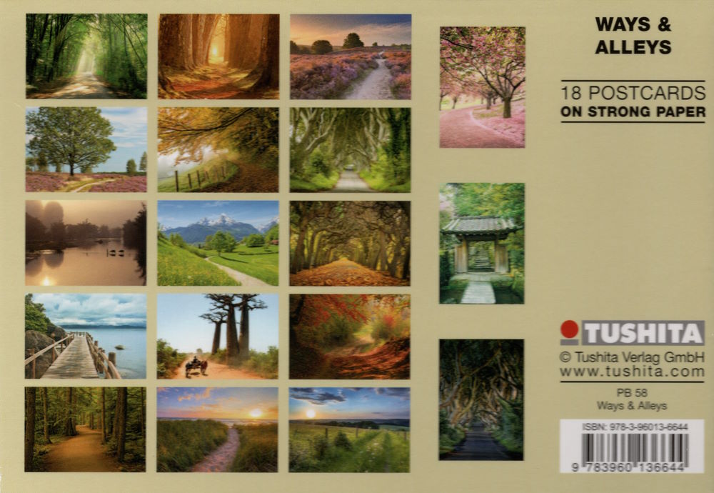 Postkartenbuch "Wege & Alleen * Ways & Alleys" mit 18 besinnlichen Postkarten