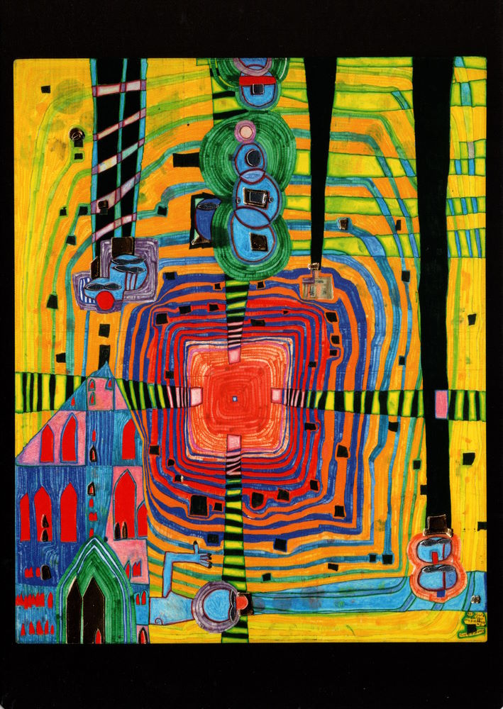 Kunstkarte Hundertwasser "Unendlichkeit ganz nahe"