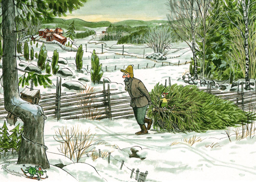 Postkarte "Pettersson und Findus: Christbaum holen mit Findus" Postkarte "Pettersson und Findus: Christbaum holen mit Findus"