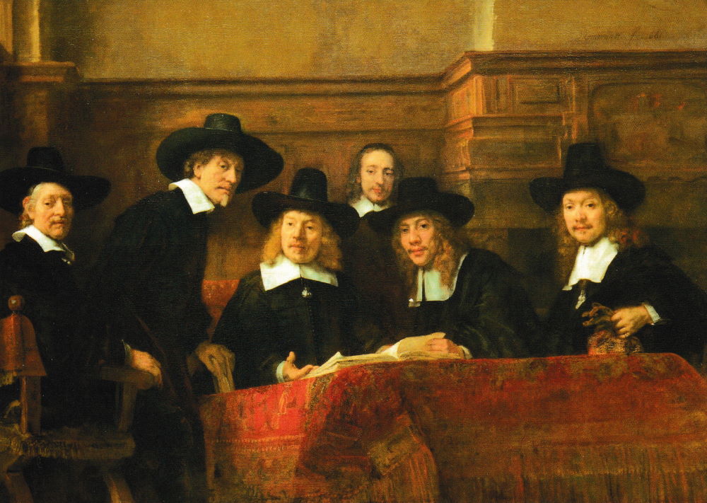 Kunstkarte Rembrandt "Die Staalmeesters" Kunstkarte Rembrandt "Die Staalmeesters"