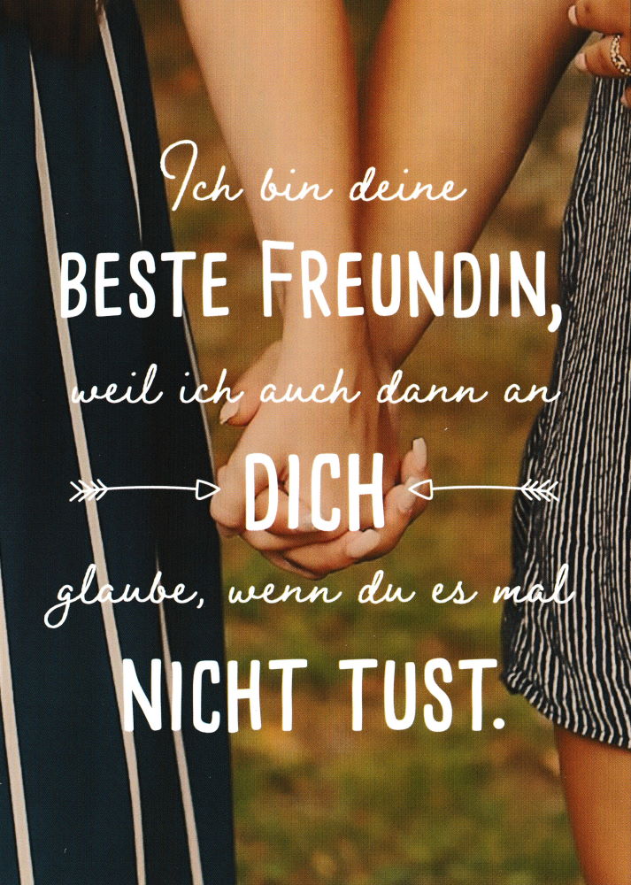 Postkarte "Ich bin deine beste Freundin, weil ich auch dann ..." Postkarte "Ich bin deine beste Freundin, weil ich auch dann ..."