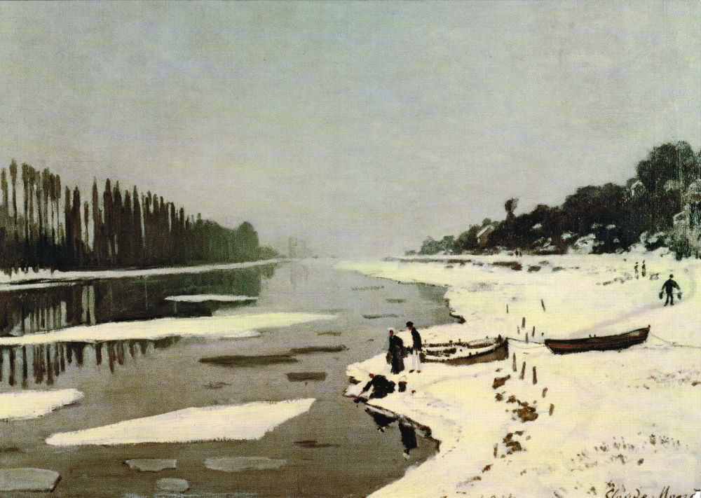 Kunstkarte Claude Monet "Eis auf der Seine bei Bougival" Kunstkarte Claude Monet "Eis auf der Seine bei Bougival"