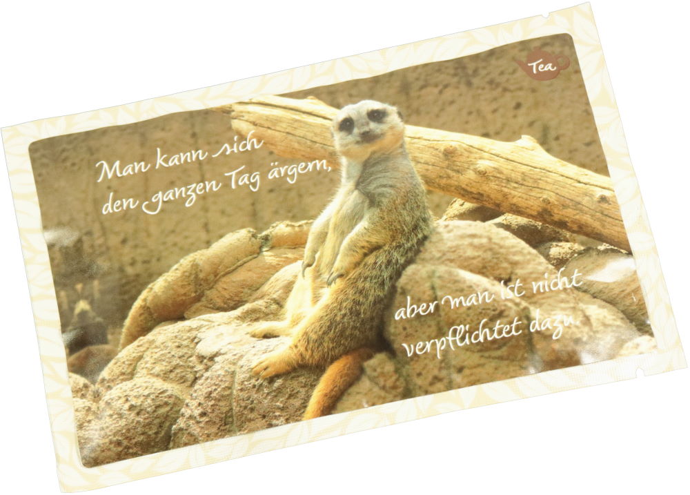 Tee-Postkarte "Man kann sich den ganzen Tag ärgern, aber man ist nicht ..."