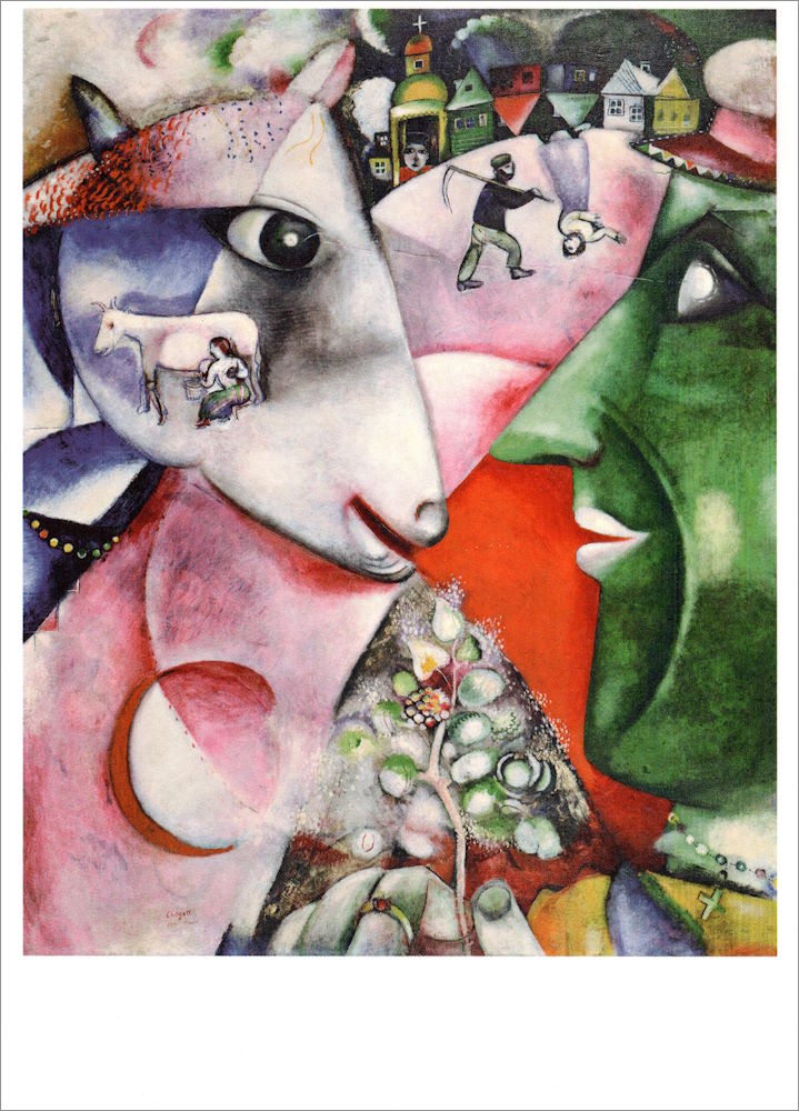 Kunstkarte Marc Chagall "Ich und das Dorf" Kunstkarte Marc Chagall "Ich und das Dorf"