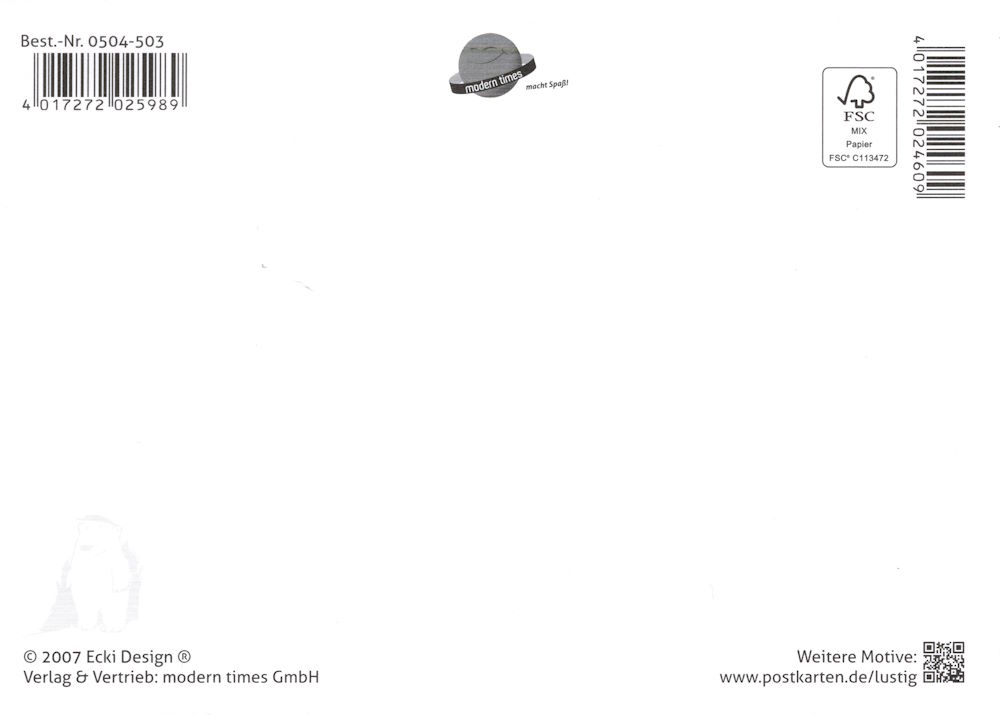 Postkarte "10 Gründe... warum es schön ist, eine FRAU zu sein" (Rückseite)