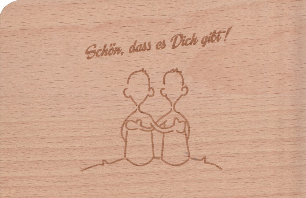 Holzpostkarte "Schön, dass es Dich gibt!"
