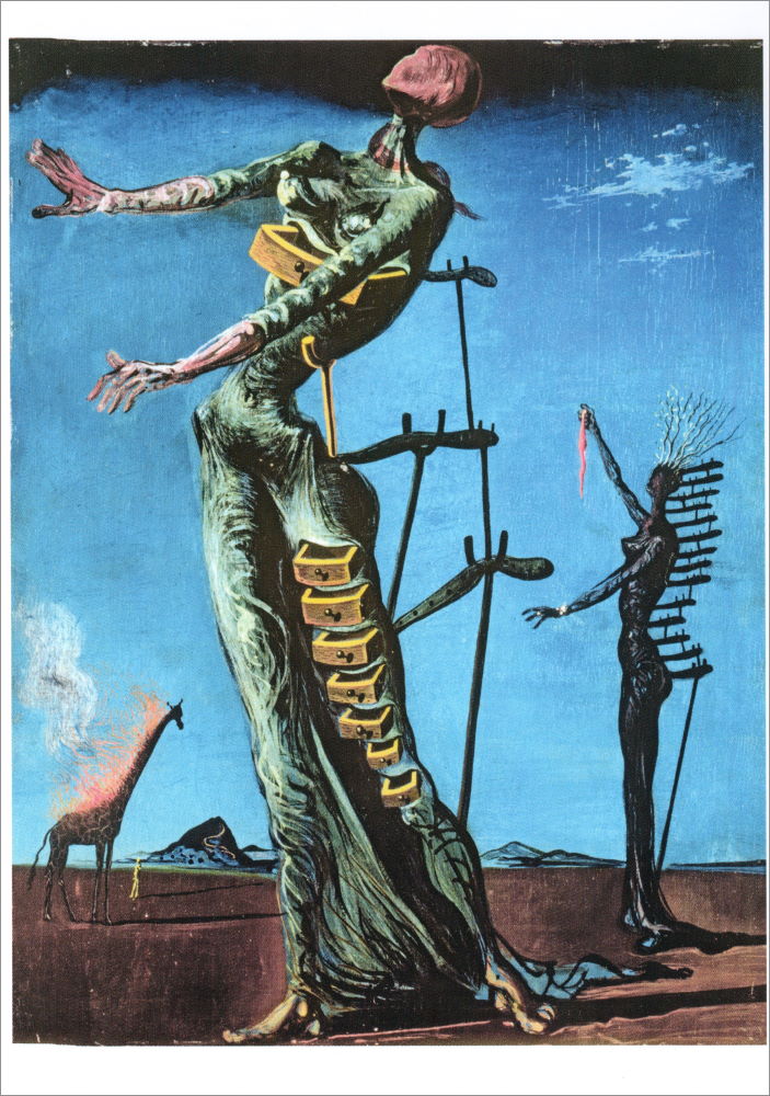 Kunstkarte Salvador Dalí "Brennende Giraffe" Kunstkarte Salvador Dalí "Brennende Giraffe"