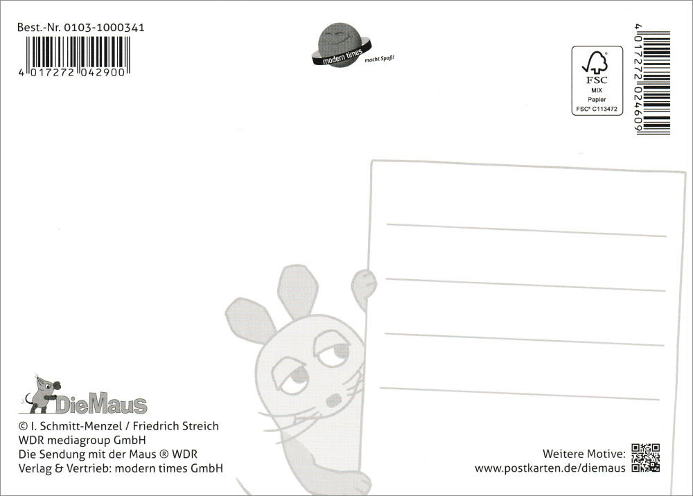 Postkarte "Sendung mit der Maus: Einladung"