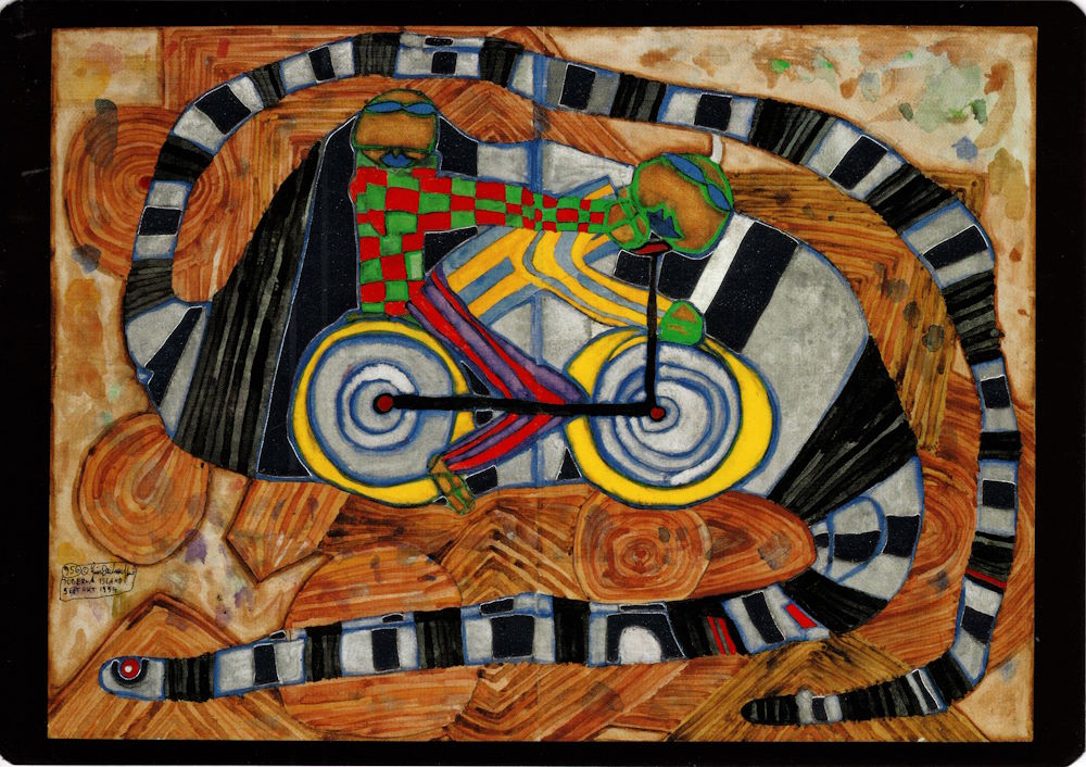 Kunstkarte Hundertwasser "Dadakulaci - See-Schlange" Kunstkarte Hundertwasser "Dadakulaci - See-Schlange"