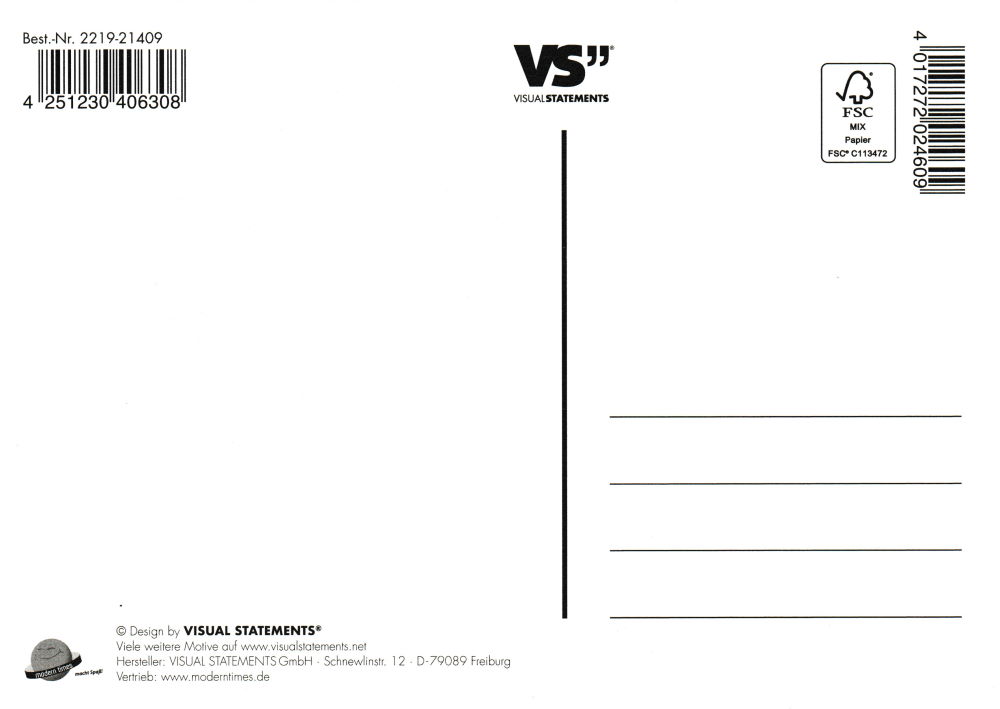 Postkarte "Wir sind Freunde. Denk immer daran, wenn Du ... " (Rückseite)