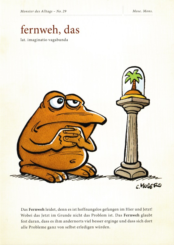 Postkarte "Monster des Alltags - No. 29: fernweh, das"
