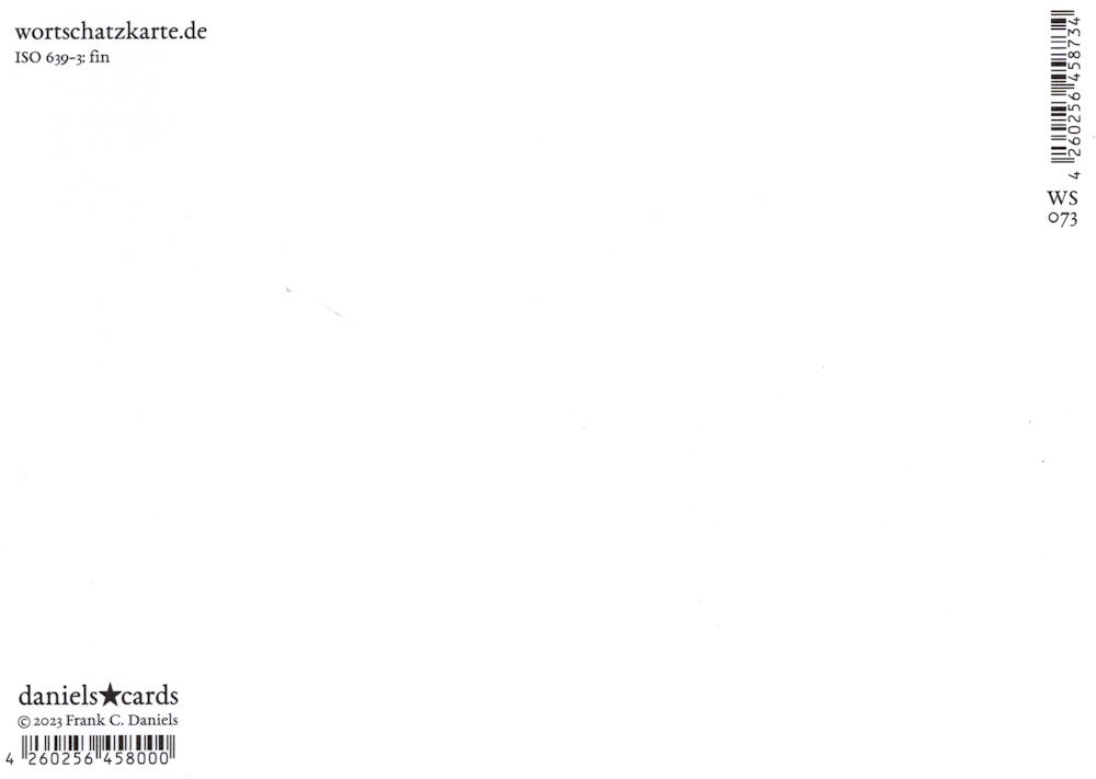 Wortschatz-Postkarte "Hyppytyynytyydytys" (Rückseite)