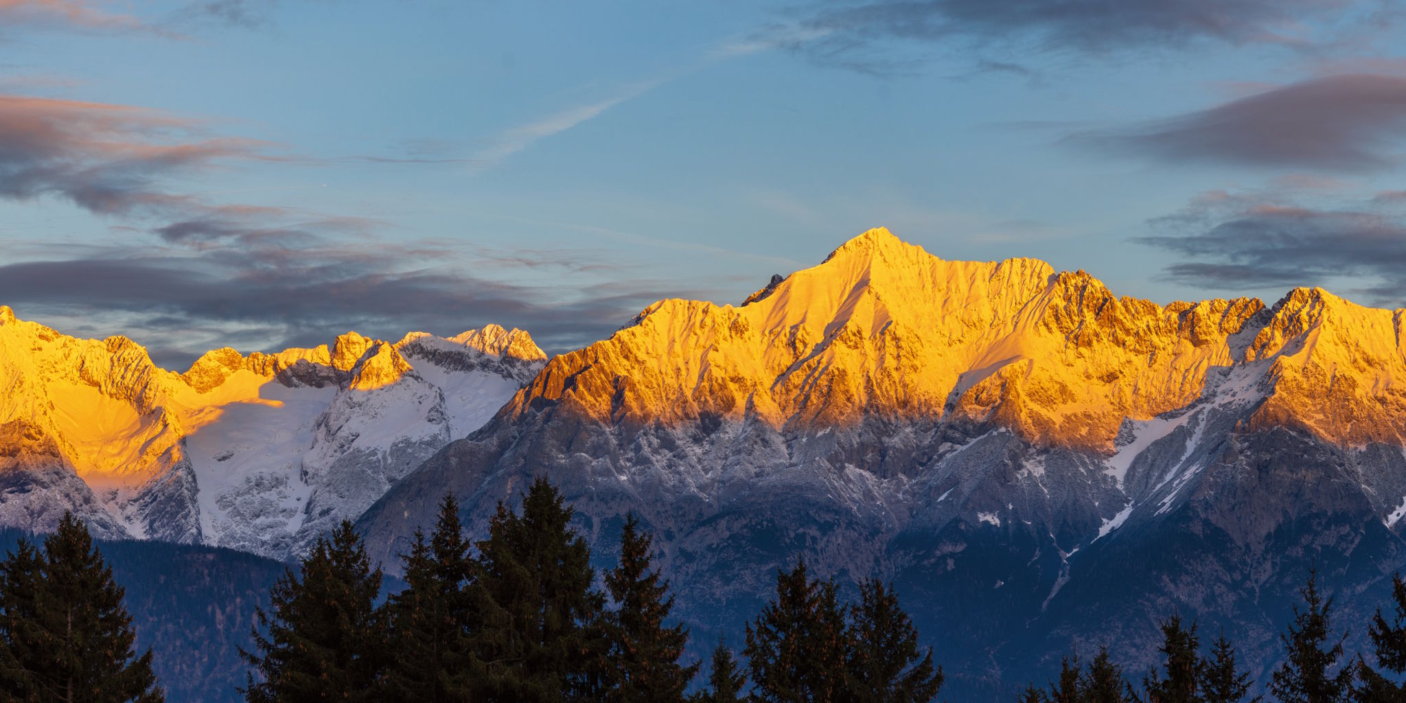Panorama-Postkarte Faszination Erde "Alpenglühen"