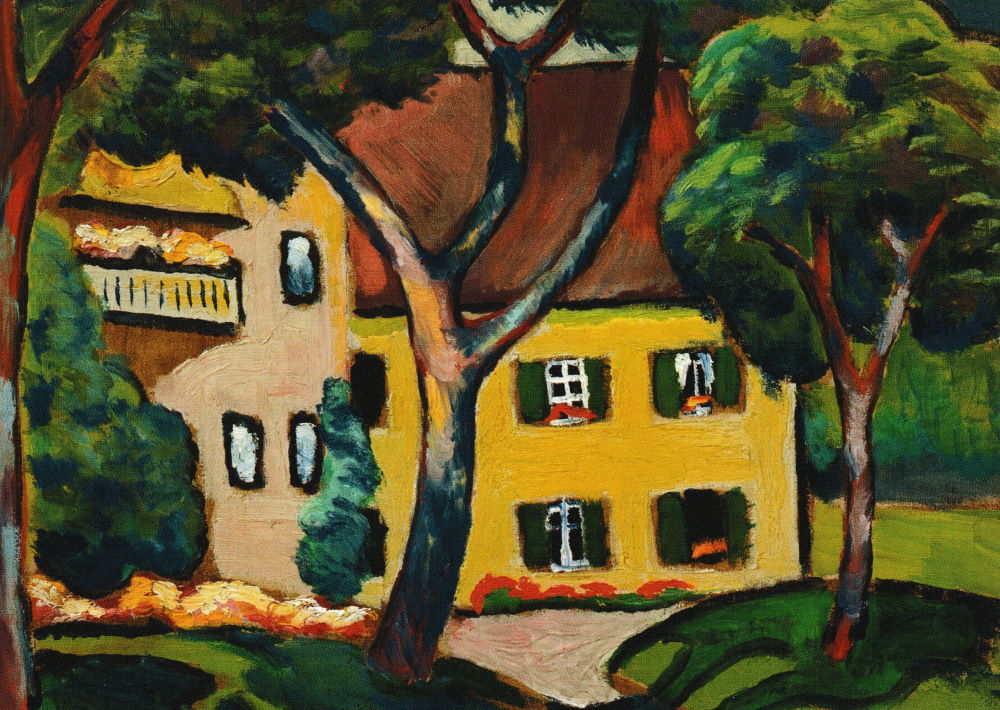 Kunstkarte August Macke "Staudacherhaus in Tegernsee"