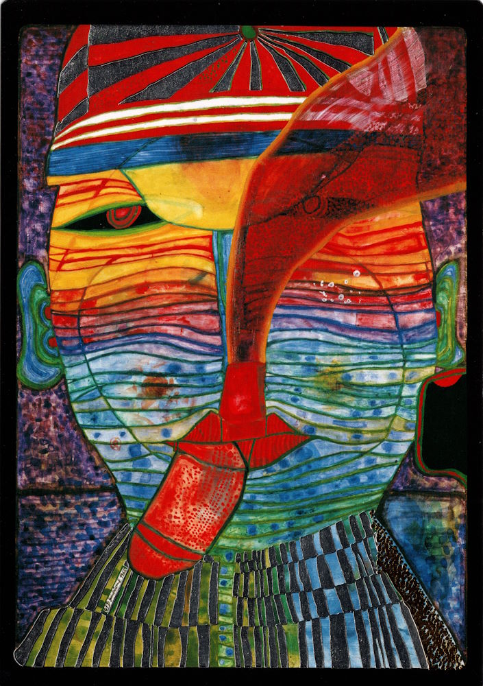 Kunstkarte Hundertwasser "Smoking Seaman's Sunset" Kunstkarte Hundertwasser "Smoking Seaman's Sunset"