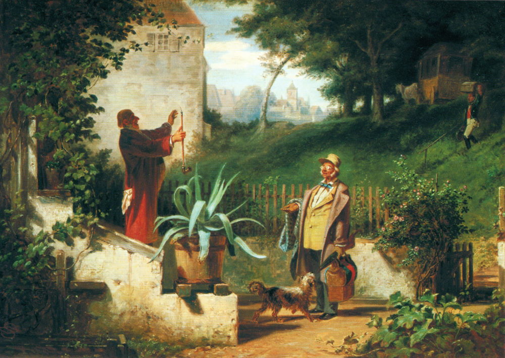 Kunstkarte Carl Spitzweg "Die Jugendfreunde" Kunstkarte Carl Spitzweg "Die Jugendfreunde"
